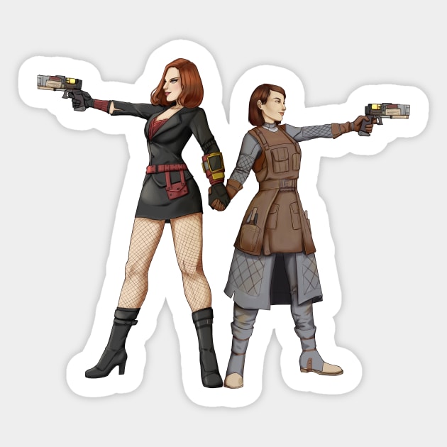 Beth & Odessa Hero Pose Sticker by Once Upon a Wasteland